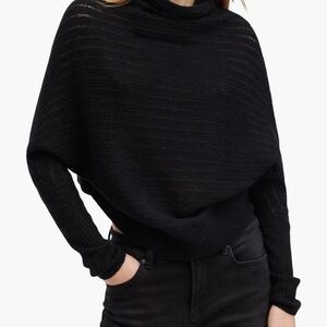 All Saints Black Ridley Jumper Cowl Neck Wool/Alpaca Sweater US2